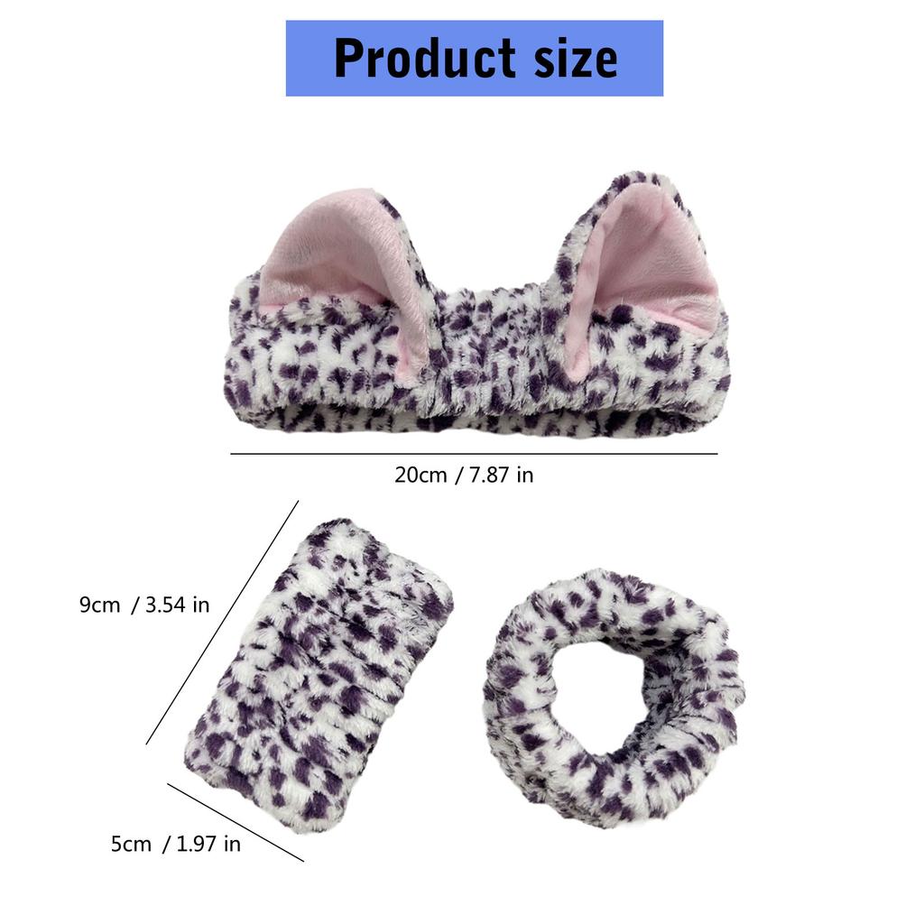 Popular Furry Plush Hairband and Wrist Wash Band for Female Everyday Use Face Washing Makeup Mask Application Headwear