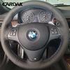 Pełna Czarna Skórzana Osłona Kierownicy Samochodowej Miękka Skórzana Pokrowiec Na Kierownicę Do BMW E81 E90 Pakiet M Sport M3 E91 E92 E93 E87 E82 E88 X1 E84