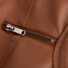 Women's Slim Leather Stand-Up Collar Zipper Stitching Color Jacket