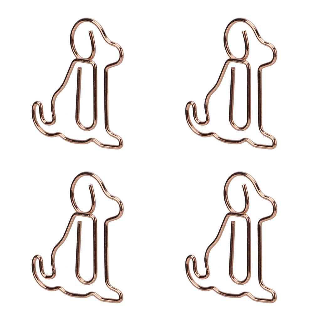 20pcs Shaped Paper Clips Animal Dog Shapes Gold Light Portable Fun Organizing Metal Clips for D