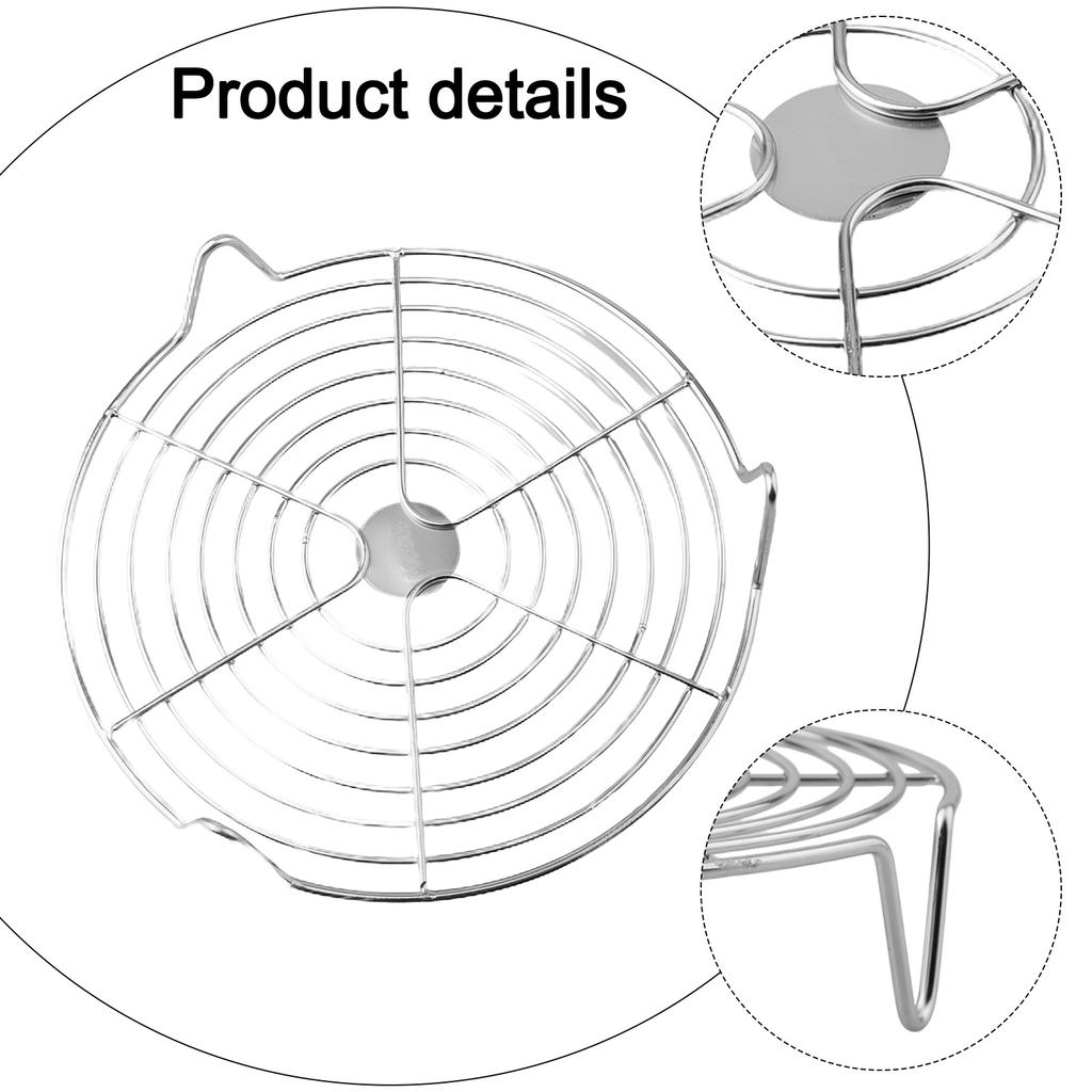 Multipurpose Stainless Steel Steamer Rack for Pot Use with Tray Suitable for Steaming Dumplings Eggs and Grilling
