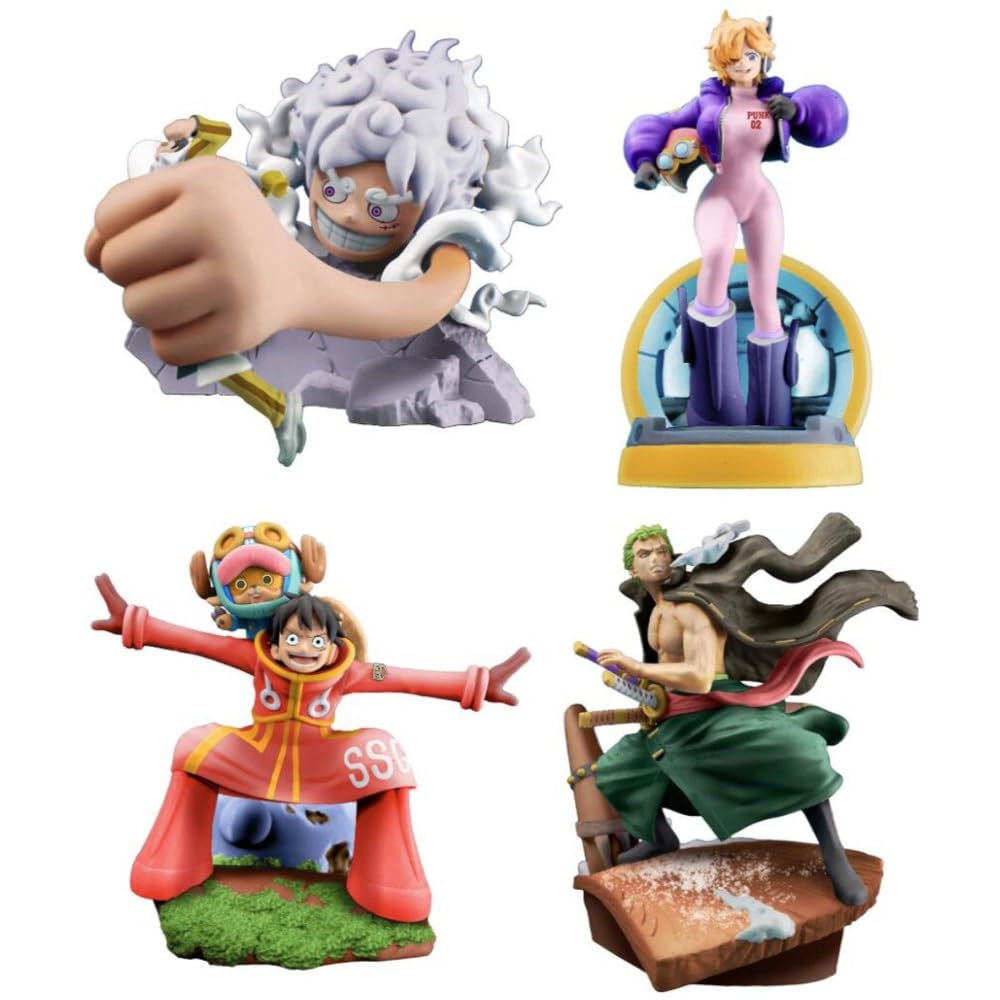 

MegaHouse One Piece Petitrama PVC Mini Statue Logbox Re Birth Egghead Set 9 cm