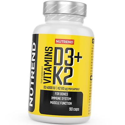 Vitamin D3 K2 for Bones and Teeth, Vitamin D3+K2, 90caps (36119015)