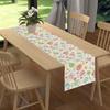 Easter Eggs Floral Linen Table Runner Holiday Party Decor Spring Colorful Flowers Eggs Dining Table Runners Easter Decorations
