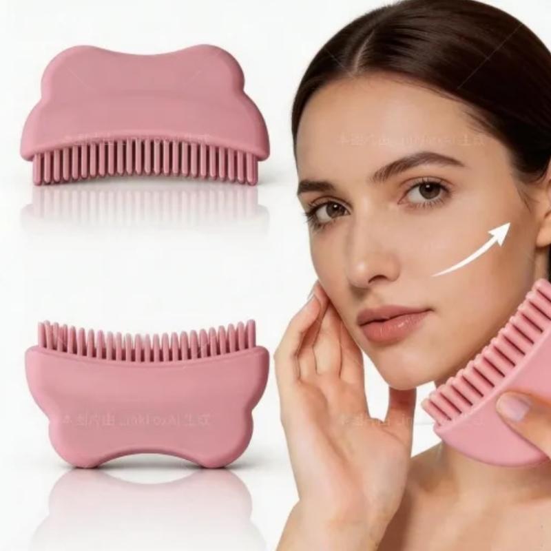 

Silicone Face & Neck Contour Brush 2-In-1 Gentle Massager For Facial Cleansing Care Brush 1pc