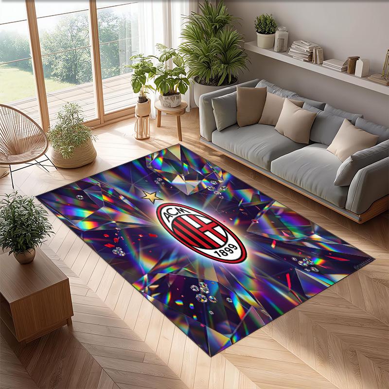 AC Milan Geprint Flanellen Vloerkleed Antislip Zacht Polyester Vloerkleed Binnen Decoratie Mat voor Slaapkamer Woonkamer Bank Speelkamer Huisdecoratie