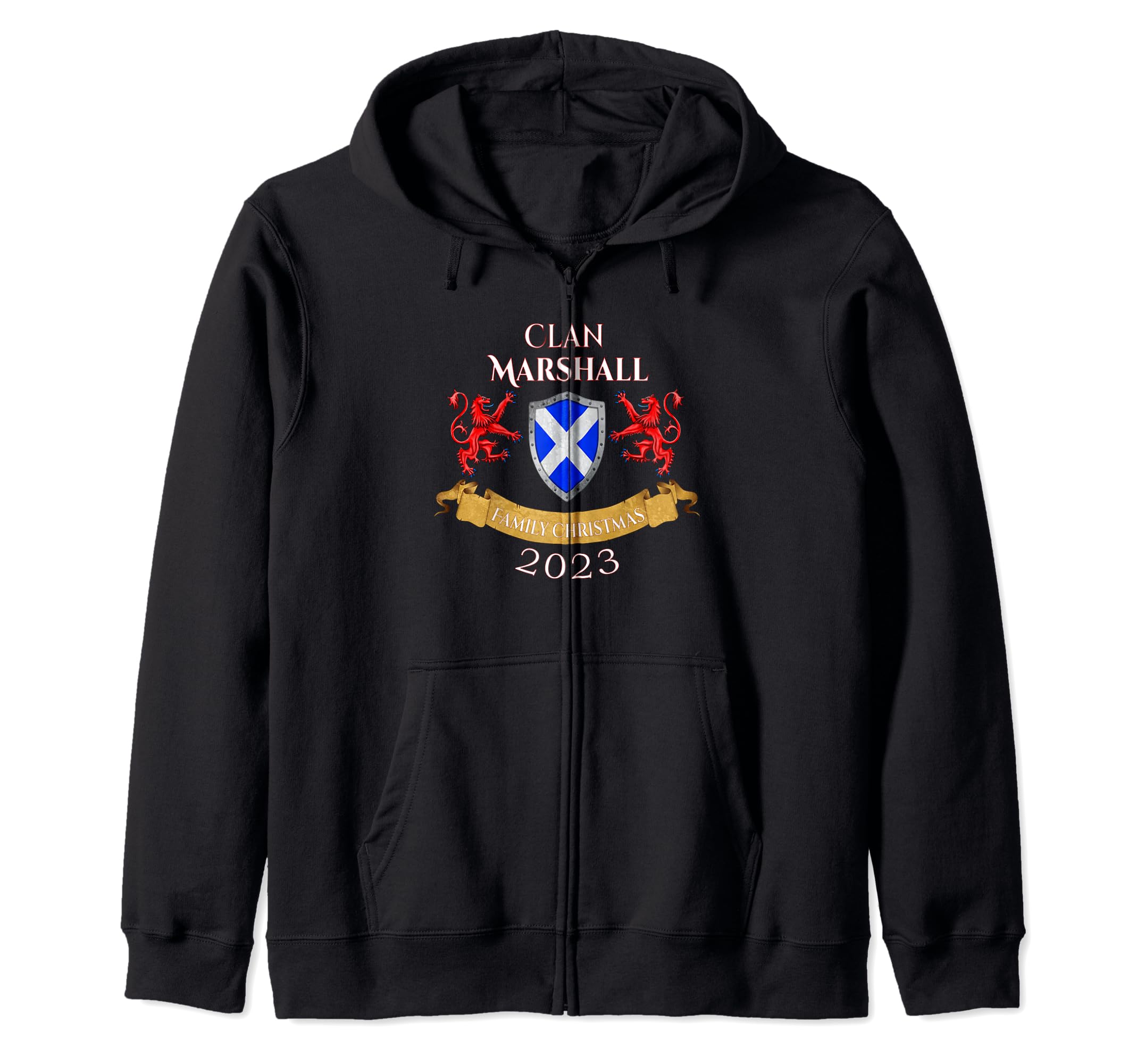 

Marshall Family Christmas 2023 Scottish Clan Zip Hoodie