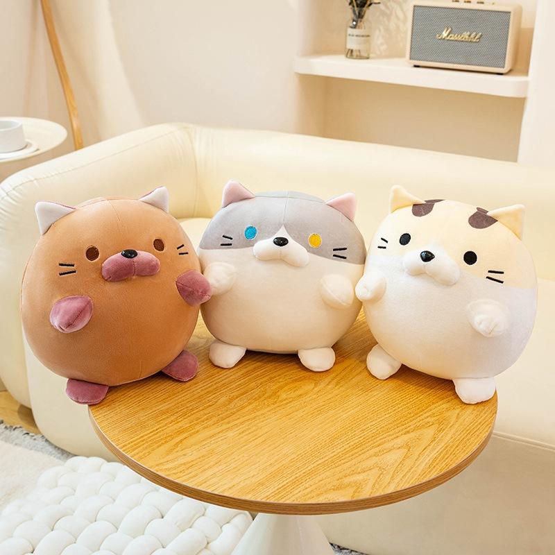 Niedliche weiche Drei-Blumen-Katzenpuppe Plüschtier Kätzchenpuppe Heimkissen Mädchen Beruhigungspuppe