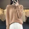 Women's Wool Cardigan: Autumn/Winter Round Neck Long Sleeve Knit Sweater, Slimming & Loose Fit