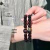 Prosperous Red Bodhi Bead Bracelet: Unisex Soft-Boiled Wenge Buddhist Style