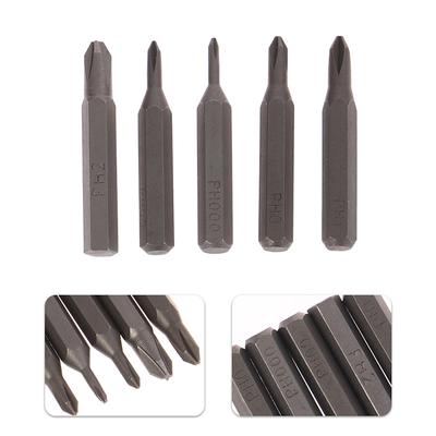 5 Stuks H4×28Mm Kruiskopschroevendraaierbits Ph000 Ph000 Ph00 Ph0 Ph1 Ph2 4Mm Zeskant Schacht Professionele Schroevendraaierset Gereedschap