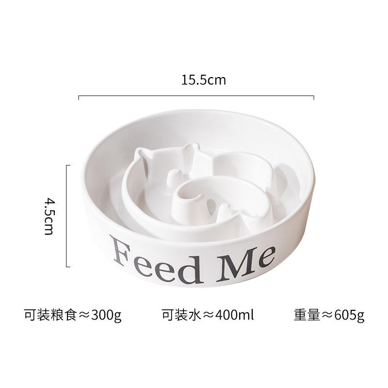 Bol en céramique pour chiens à alimentation lente, grand bol surélevé pour chiens moyens et grands, bol à alimentation lente à pied haut, gamelle pour animaux de compagnie.
