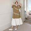 DIMANAF 2026 Plus Size New Floral Dress Summer Women Shirt Dress Loose Beach Casual Long Dresses O-Neck