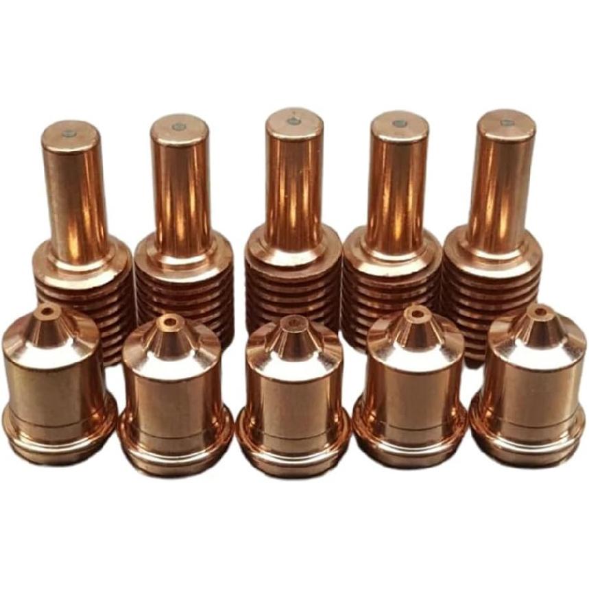 Tools Compatible with 10pcs Plasma Cutter 51206 Tips + 52574 Electrodes Razorweld X45 Kit Copper Plasma Cutting Torch Consumables Welding Tools