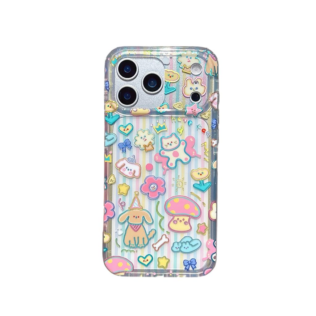Transparent Colorful Graffiti Cartoon Animal Case for Apple 16 iPhone 15 Pro Max New 13/14