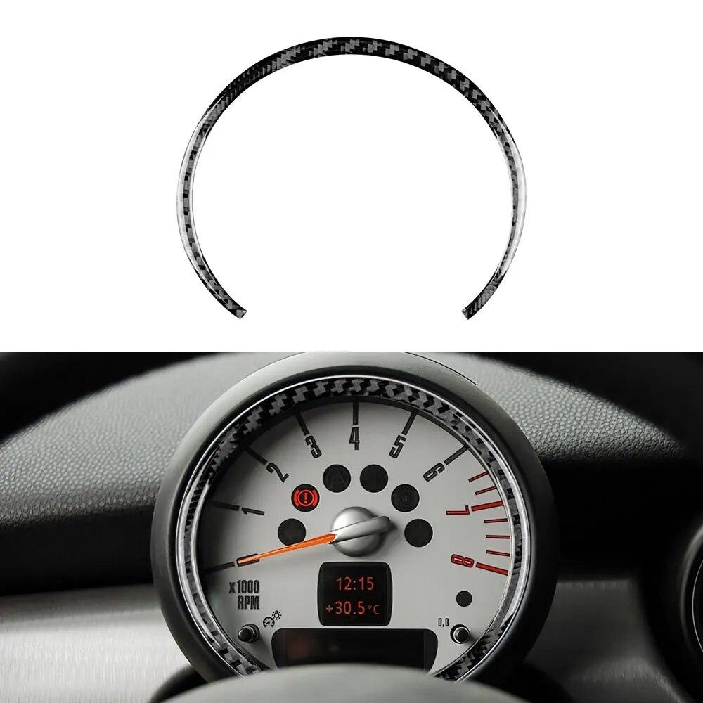 

Углеродное волокно для Mini Cooper Hardtop R56 Clubman R55 R57, аксессуары, внутренняя отделка центральной консоли автомобиля, наклейка на крышку спидометра