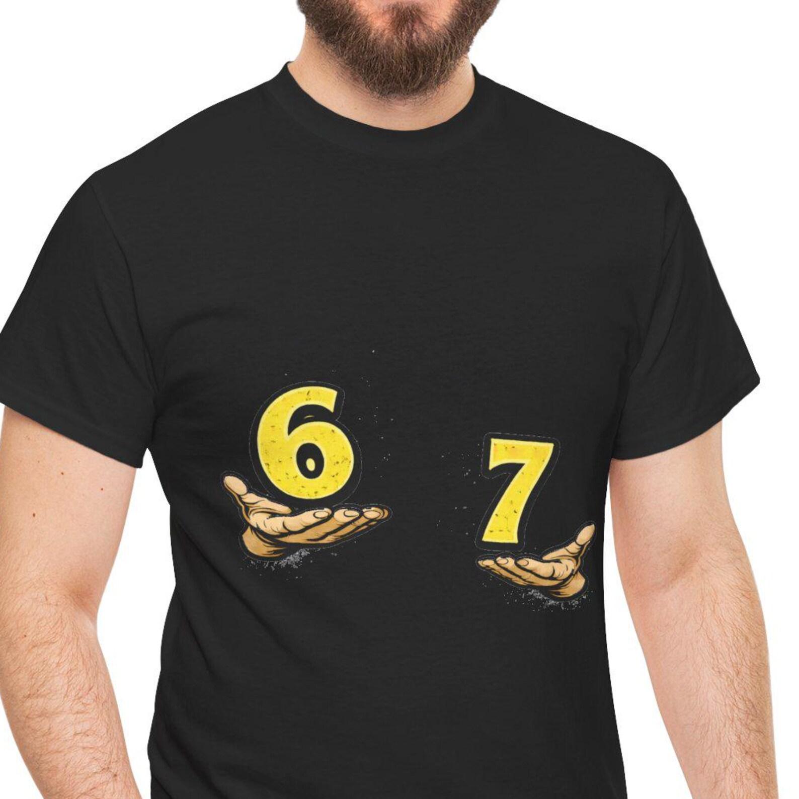 67 Hands Graphic Tee | Number Illustration, Minimal Retro Design XL