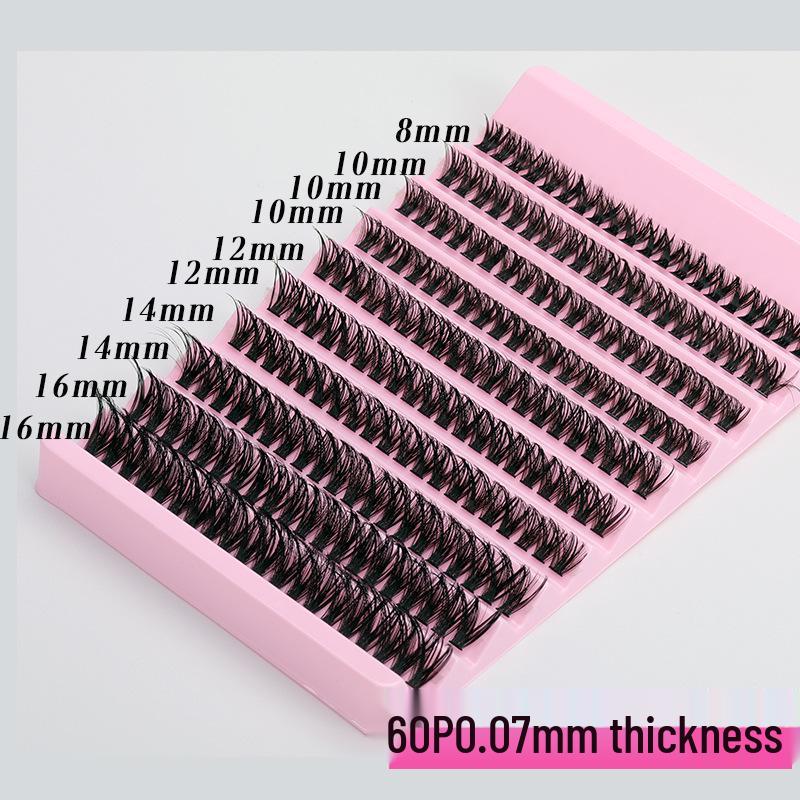 Cross-Border Fluffy False Eyelashes - 30P/50P/60P/80P, 0.07 Thickness, C Curl, Dense