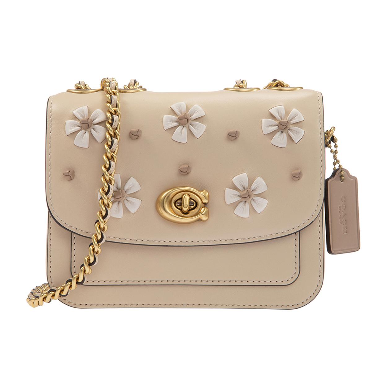 

New COACH Madison Leather Small Square Bag Shoulder Bag Mini Women s Milk Tea C2592-B4IY 15.5*5.1*12.4CM