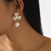 Summer Hot Selling French Flower Pearl Stud Earrings Elegant Lady Style Fashion Temperament Versatile Ear Jewelry For Women