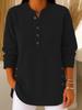 European & American Solid Corduroy V-Neck Long Sleeve Women's Top, Autumn Winter 2025.