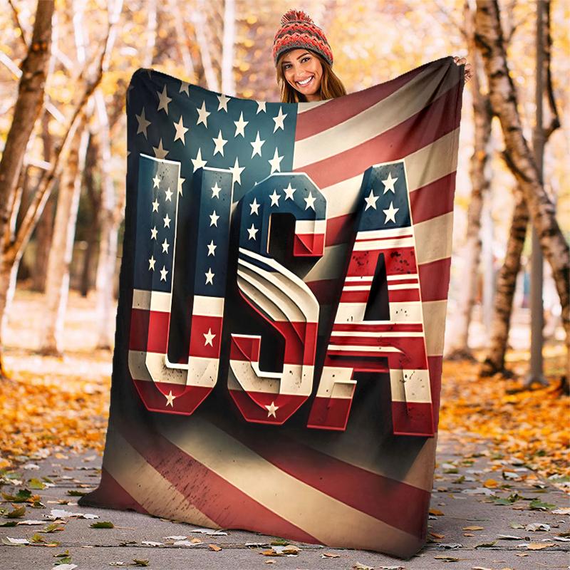 1pc American flag blanket, al season lightweigh Poster blanket home office outdoor nap multifunc Poster blanketional blanket