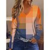 Autumn Ladies 3D Color Animal Print V-Neck Long Sleeve