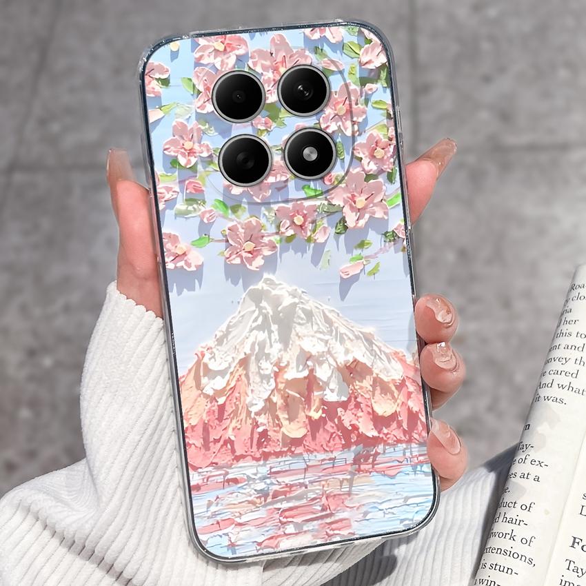 For Redmi Note 15 14 13 Pro Plus 5 5A 4 4X Phone Case Chinese Style Red-Crowned Crane Patterns Transparent TPU Shockproof Casing For Redmi Soft Covers