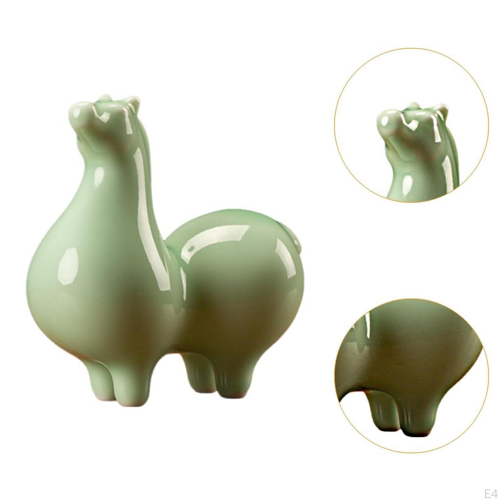 Figurine Ceramic Horse Statue Modern Collectible Chinese Year Decoration Sculpture for Bedroom