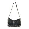 2026 Trendy Retro Denim Crossbody Bag - Large Capacity for Commuting or School