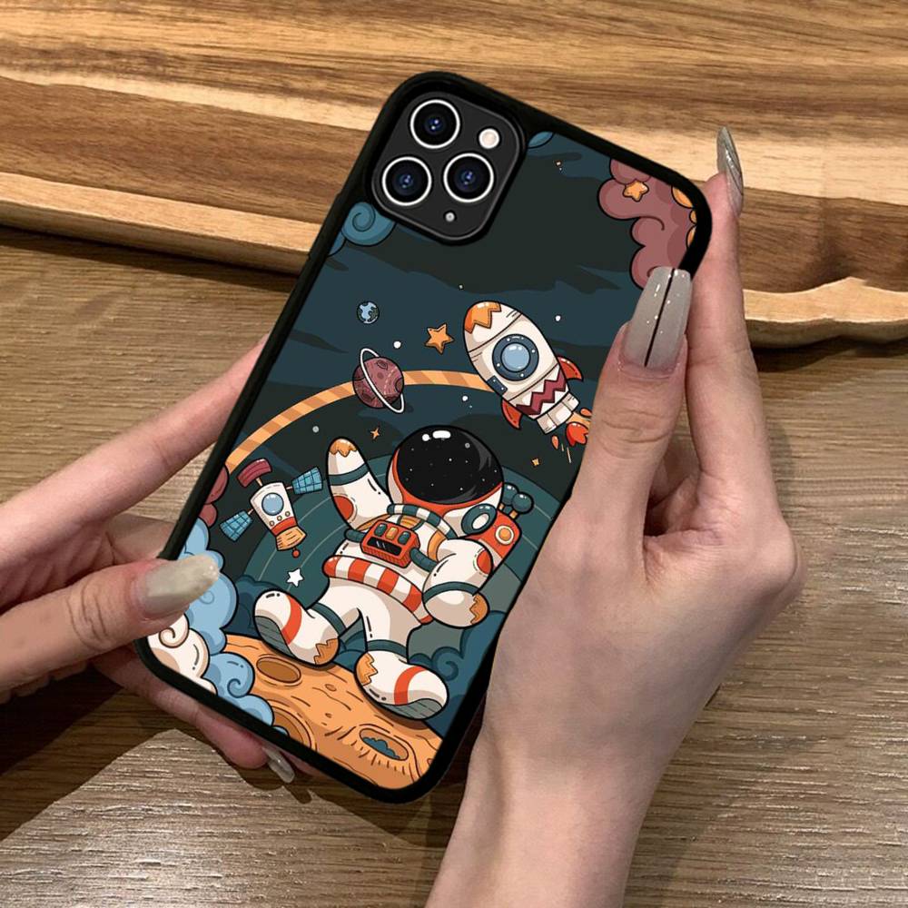 Cute Astronaut Phone Case Silicone PC+TPU For For IPhone 11 12 13 14 15 16 Plus Pro Max Cover