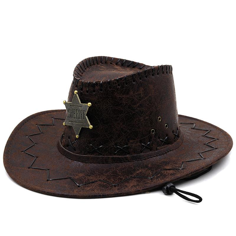 Crack Western Cowboy Hat Outdoor Travel Beach Visor Knight Hat Stage Shooting Prop Sun Hat