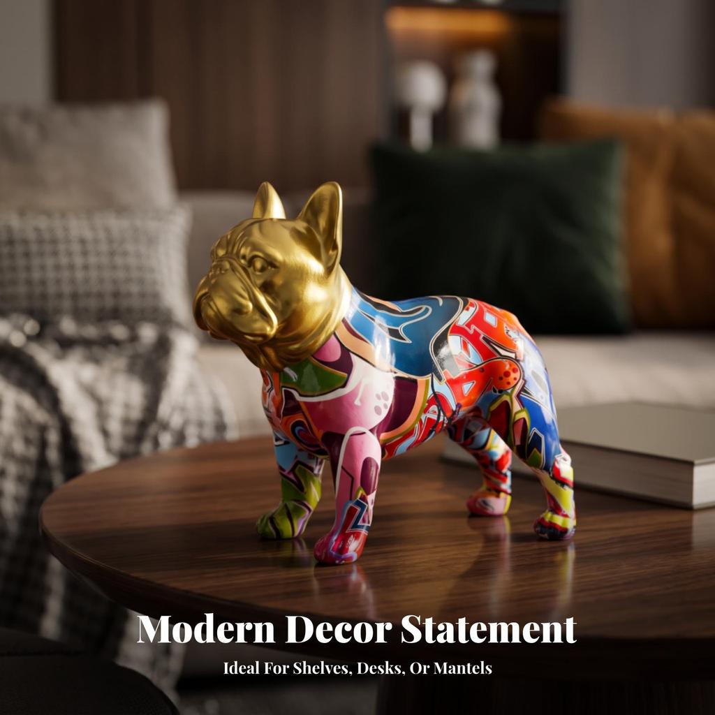 Adorable Dog Figurine | Lightweight Resin Construction, Compact Modern Design, Statue, for