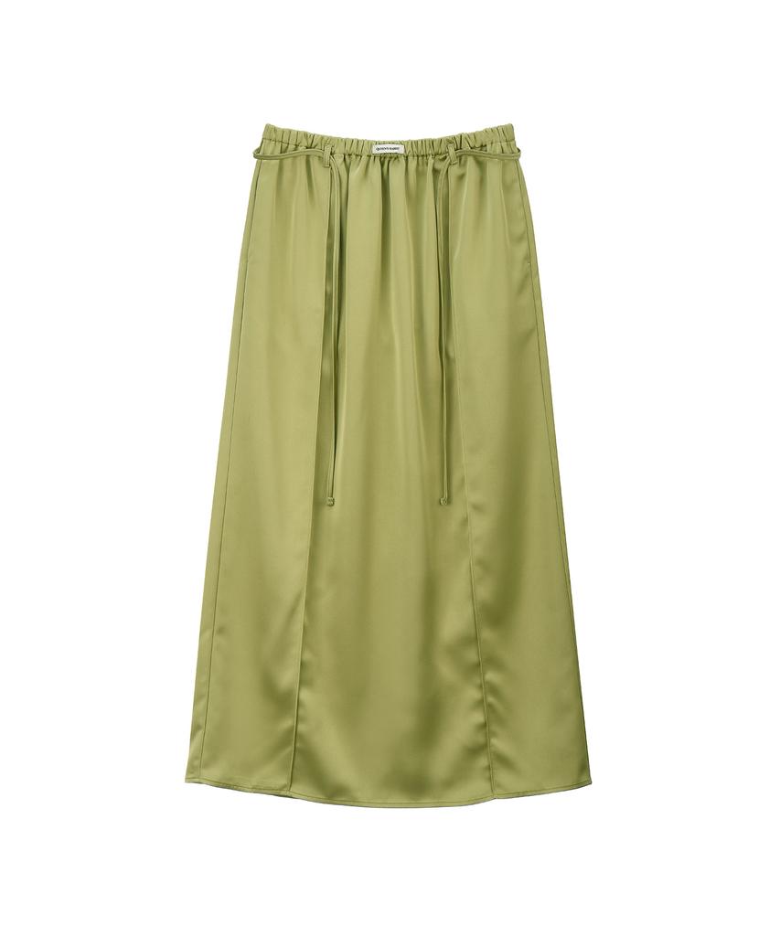 Kwinseulaebis Fleur Satin Banded Tuck Long Skirt