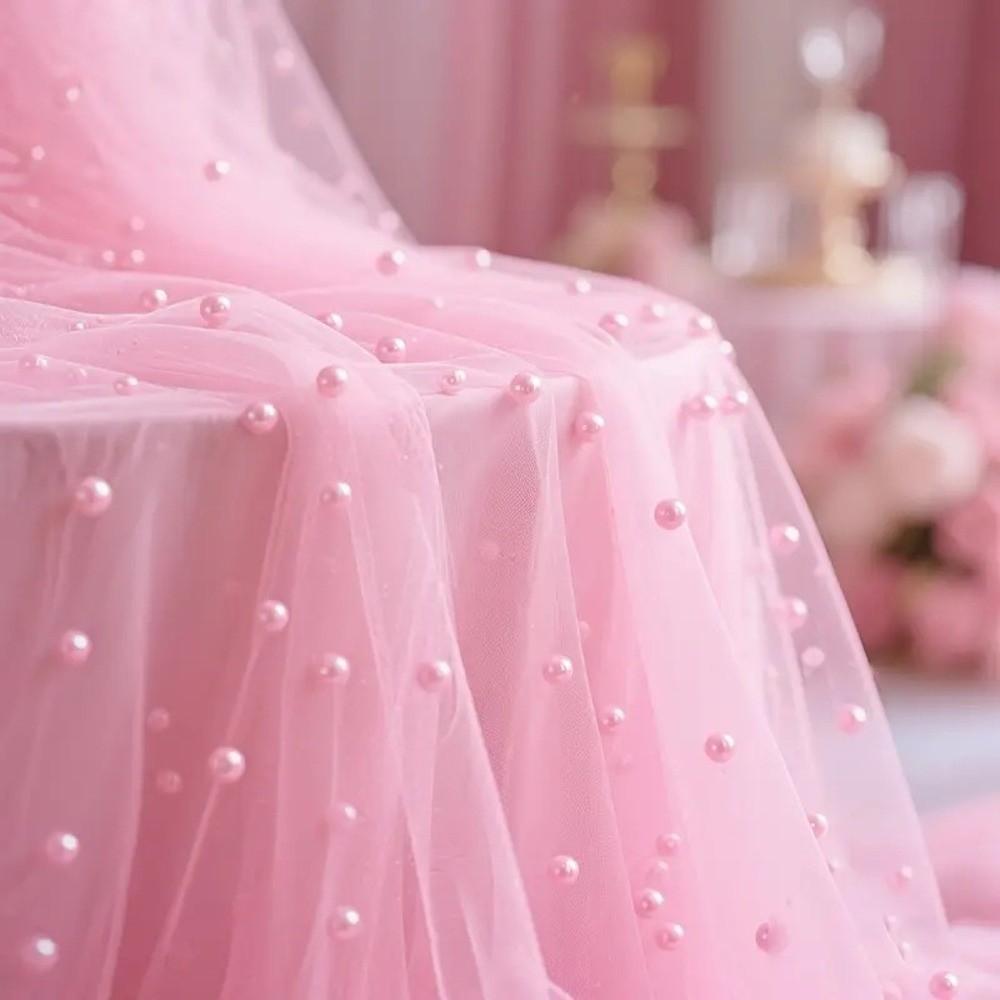 0.75*3M Table Flag Pearl Tulle Table Runner European Style Wedding Arch Drapes  Festival Party