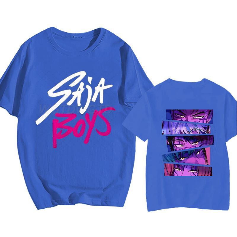 Summer Comfortable Soft KPop Peripheral Anime Cartoon Printed Pure Cotton T-shirt Men Women Casual Round Neck Short Sleeved T-shirt
