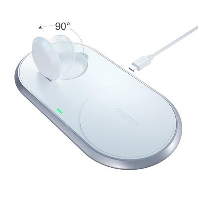 Cargador Inalámbrico Qi 2 en 1 para Apple Watch con Soporte Tipo C USB, Blanco