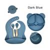 6-Piece Silicone Plate Children's Baby Tableware Set Baby Supplementary Food Bowl Supplies Food Grade Children's Supplies