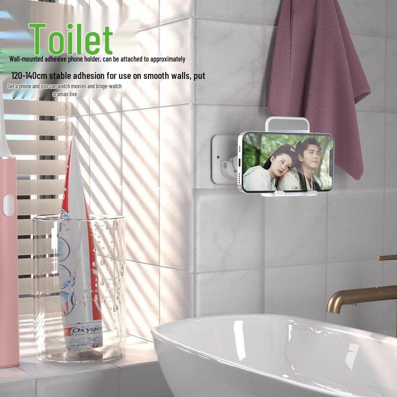 Foldable Retractable Wall Mount for Phones: Ideal for Binge-Watching in Kitchen or Bathroom