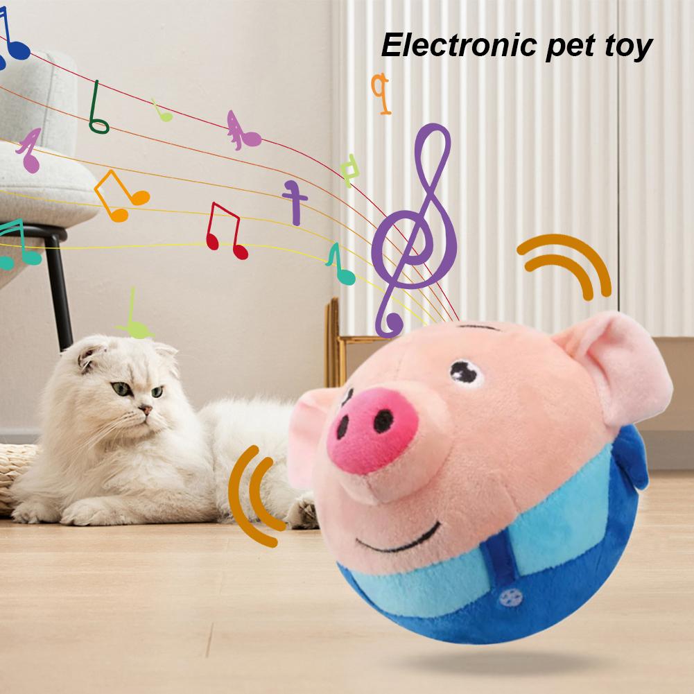 USB Rechargeable Electronic Pet Dog Toy Ball Pet Toy Singing Talking Interactive Ball Dog Plush Bouncing Jump Ball for Gift