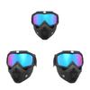 2Pcs Outdoor Cycling Goggles with Detachable Face Guard UV Protection Windproof Men Skiing Snowboarding Motorcycle Bike Sports Glasses