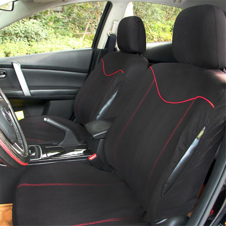 Universal Front 2 Seat Car Driver's Seat Cover Protector Red & Black Fit For Most Car, Truck, Suv