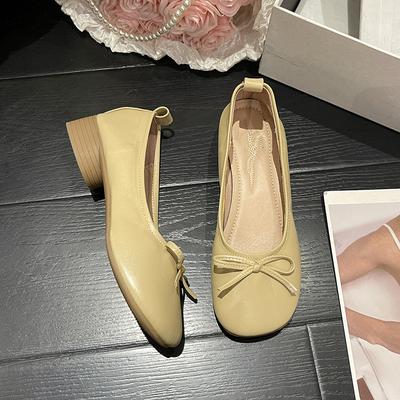 Women's Pumps 2024 Autumn Ballet Shoes Women Slip-on Boat Shoes Round Toe Bow-knot Moccasin Zapatos Soft Comfortable Shallow