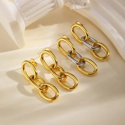 Stainless Steel Long Chain Drop Dangle Earrings 18K Gold Plated Minimalist Earrings Charm Statement Jewelry for Women