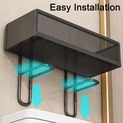 Yousheng Toilet Tank Topper Basket Bathroom Organizer Over The Toilet Storage Rack Space Saving Above The Tank Mesh Shelf for Small Bathroom Storage