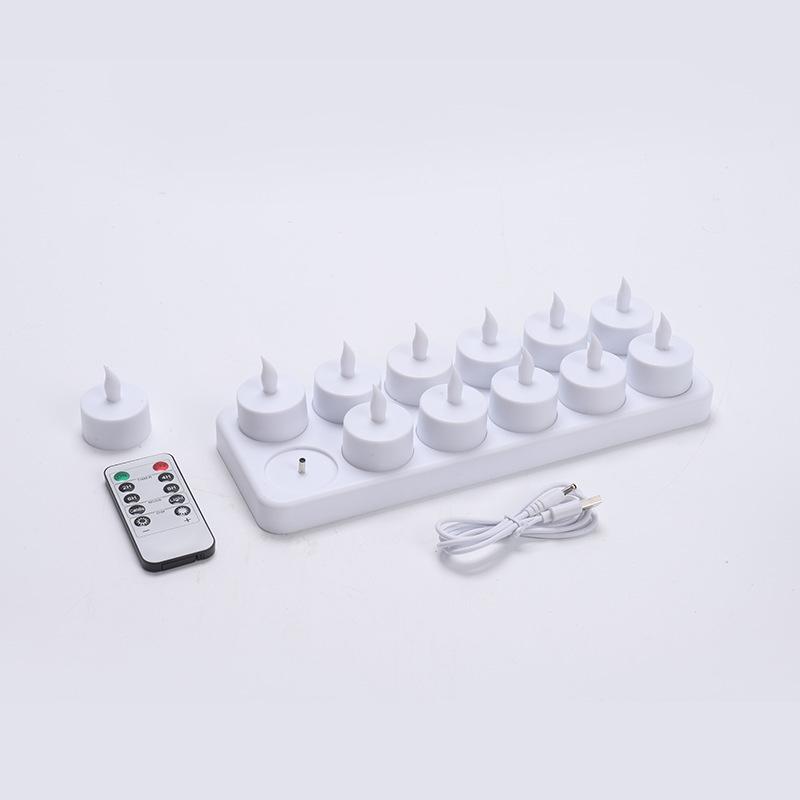 4/6/12Pcs LED Flameless Tea Light Candles USB Rechargeable Battery Operated Fake Candles For Wedding Valentine Home Party Decor