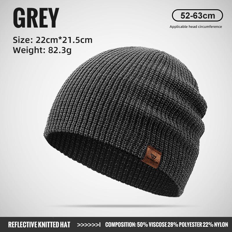 

WRELS Winter Knitted Beanie Hats Warm Night Running Reflective Hat Unisex Windproof Ear Protection Cycling Hiking Ski Cap