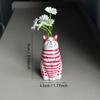 5pcs Whimsical Polka Dot Cat Vase Set Resin Flower Pot with Colorful Striped Cats Adorable Mini Decorative Figurine Home Decor