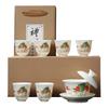 Premium Porcelain Gai Wan Tea Set For Home Traditional Chinese Brewings Household Hand Grasp Bowl Set For Household