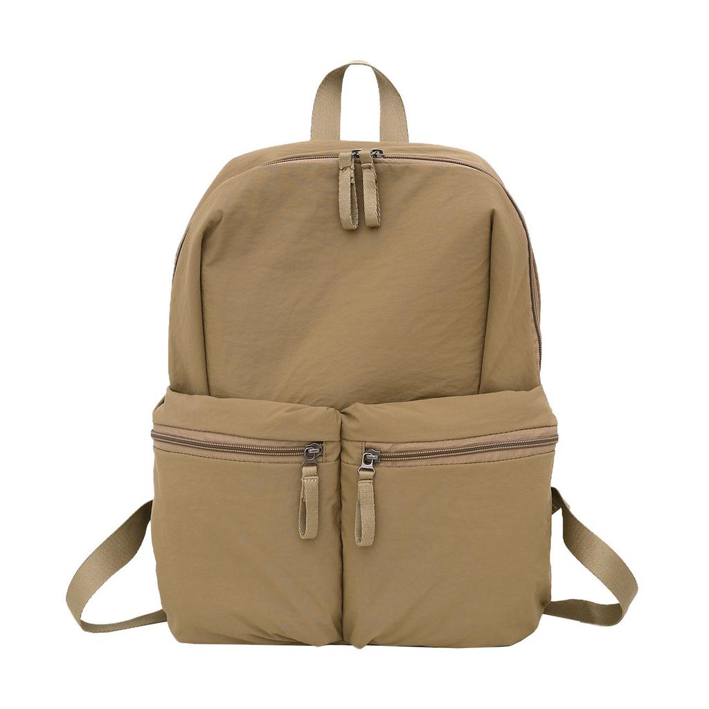 Schoolbag Backpack Korean Version Solid Color Texture Leisure Outdoor Travel Backpack Large Capacity Student Schoolbag Leisure Travel